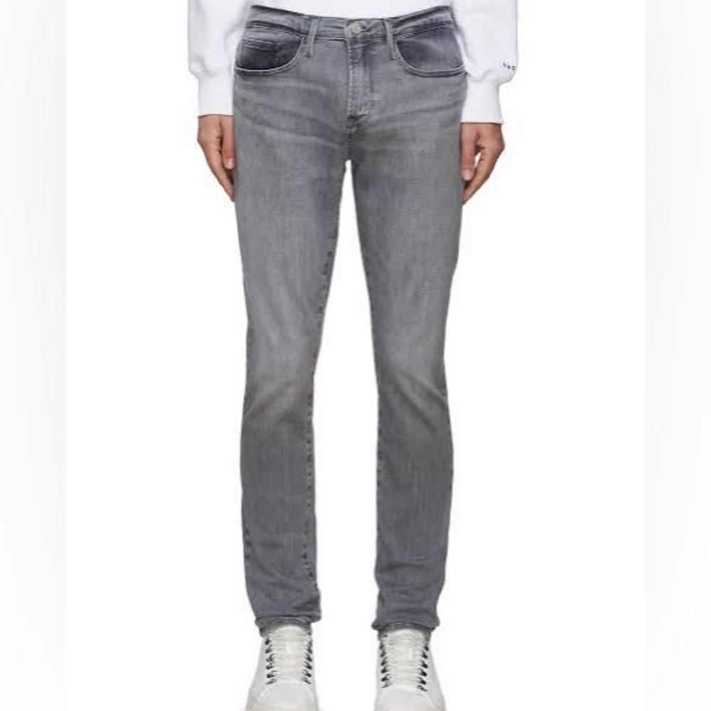 FRAME L’Homme Degradable Organic Cotton Kemper‎ Gray Wash Jeans 36 x 33